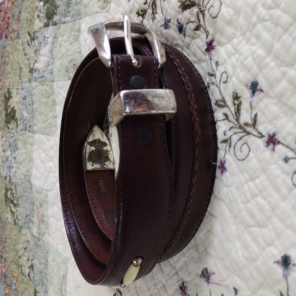 Vintage Onyx By Brighton Toronto Taper Leather Belt Size 40‎ - Picture 1 of 13